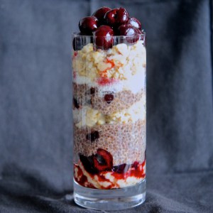 Cherry Coconut Chia Seed Pudding Parfait
