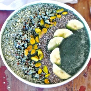 Matcha green smoothie energy bowl